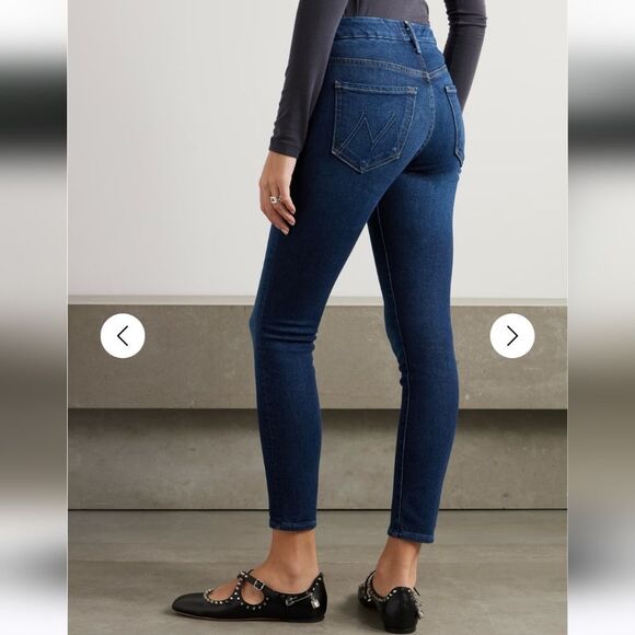 MOTHER The Looker Skinny Denim Jeans Dye Deep Maroon Size 27 - Picture 3 of 10